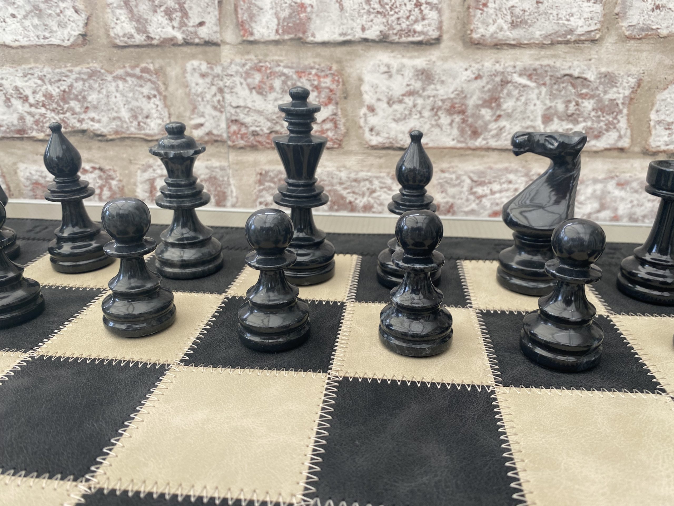 Leather Chess Mat 2.25 Squares - ChessBaron Chess Sets USA - Call (213)  325 6540