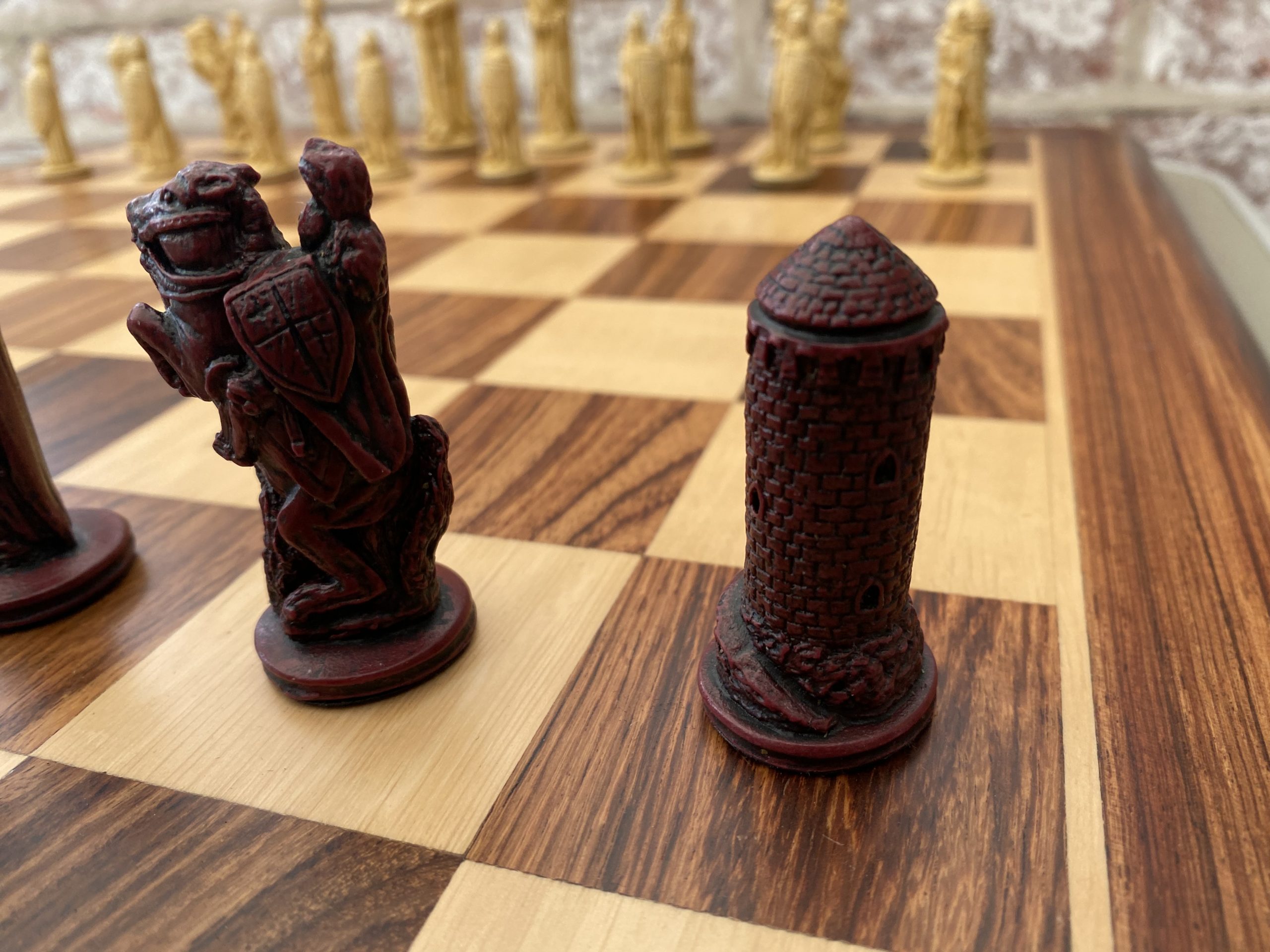 Camelot Chess Pieces by Berkeley - Cardinal Red