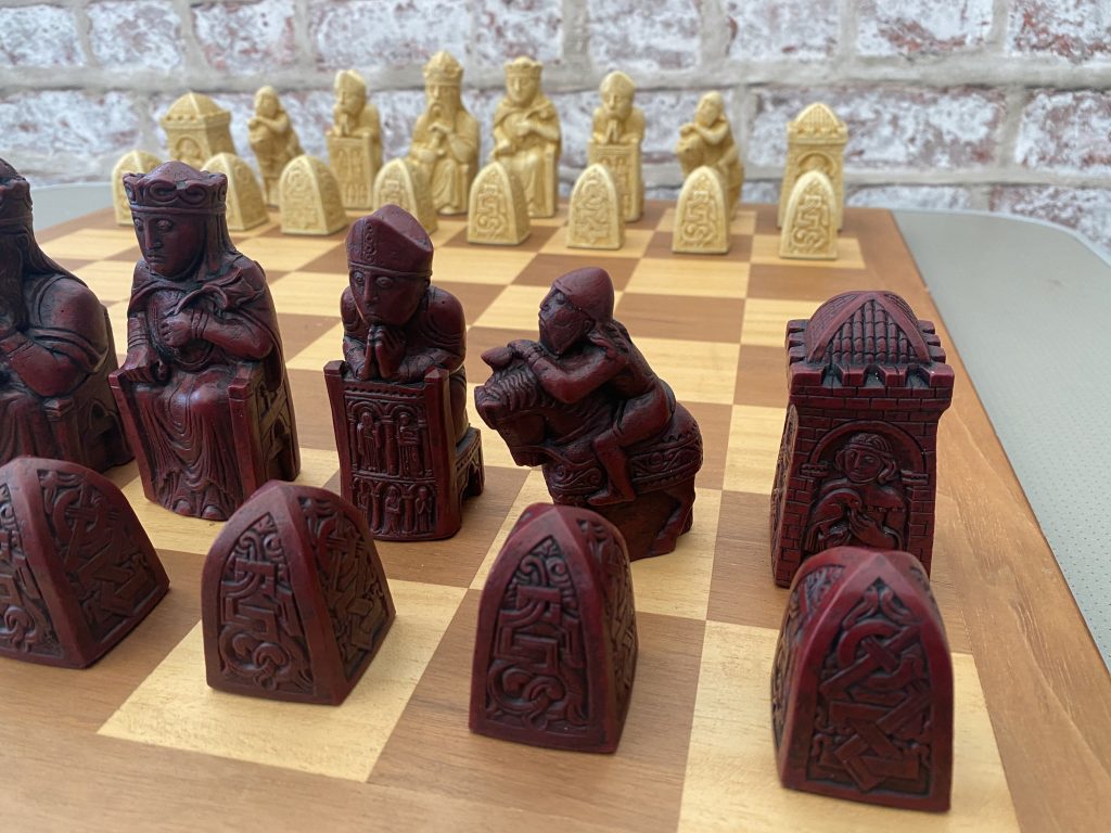Gothic Chess Set - Classic Red and Ivory - ChessBaron Chess Sets USA ...