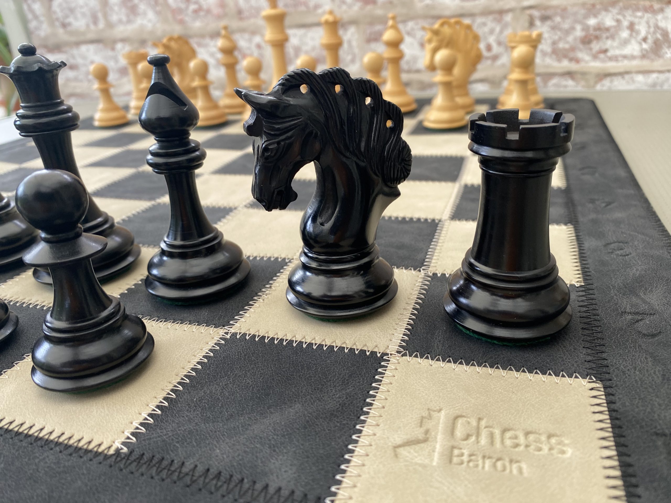 Leather Chess Mat 2.25 Squares - ChessBaron Chess Sets USA - Call (213)  325 6540