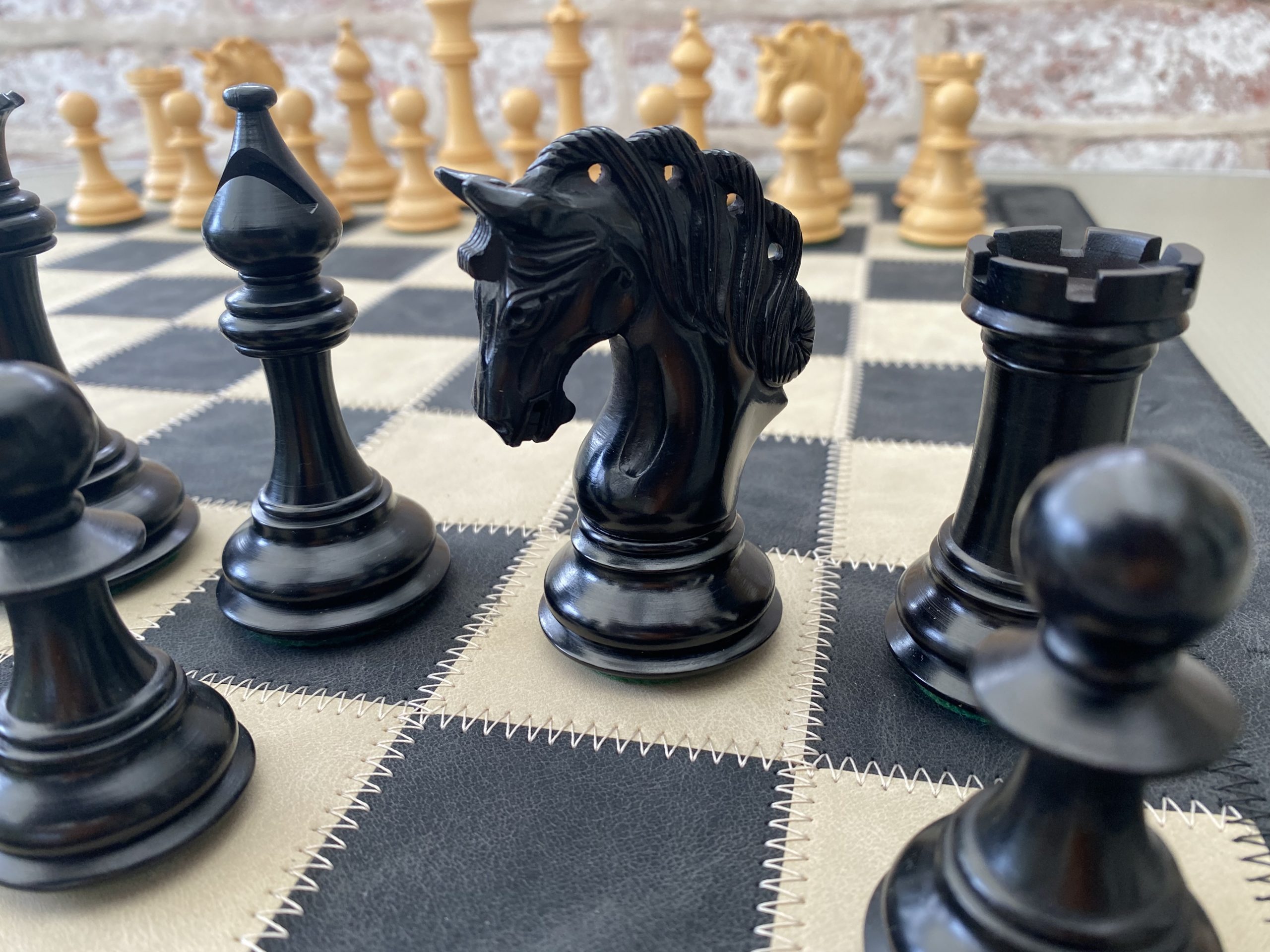 The Mayfield Ebonized Triple Weighted Chess Pieces - ChessBaron Chess Sets  USA - Call (213) 325 6540