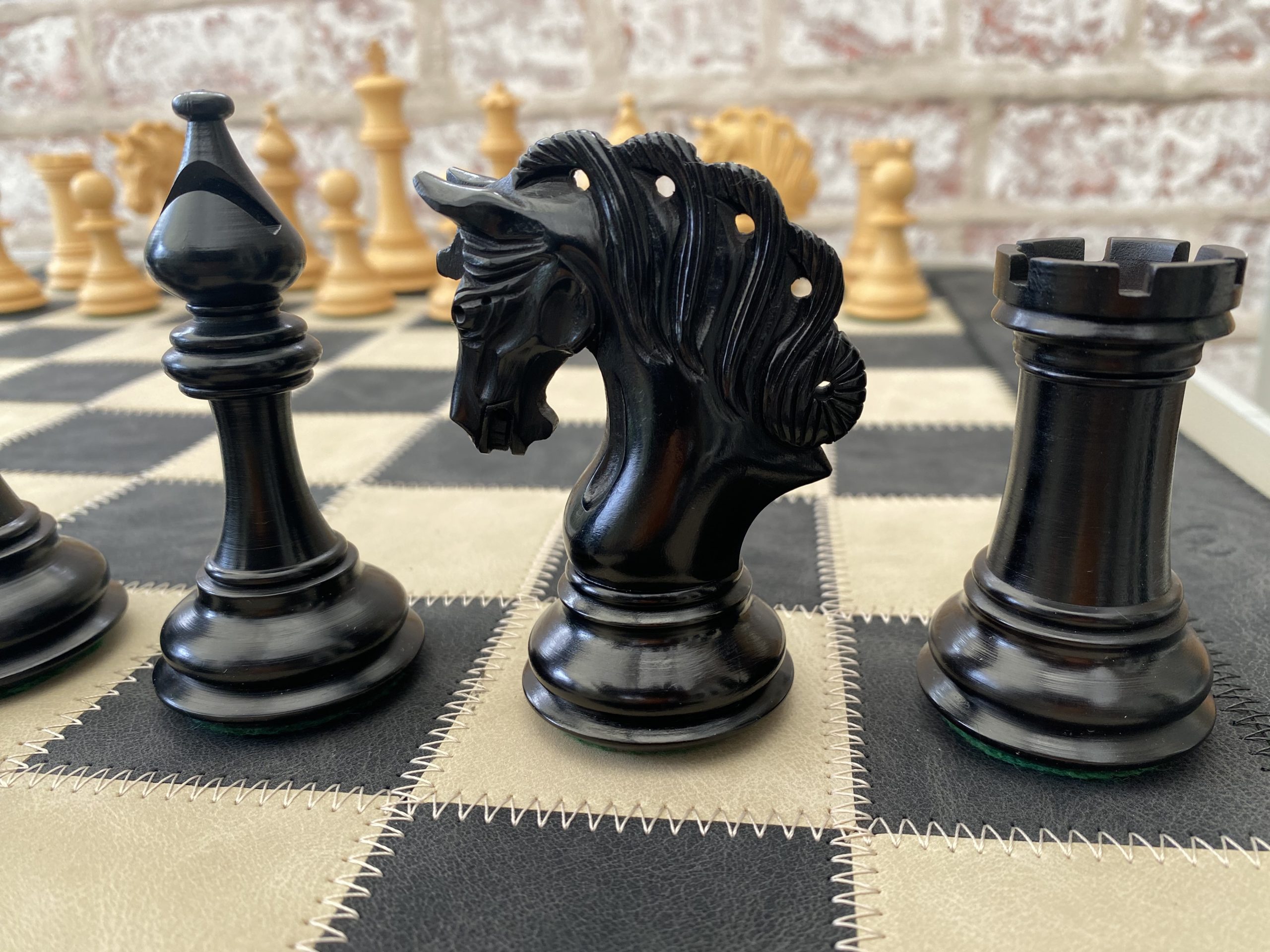 The Mayfield Ebonized Triple Weighted Chess Pieces - ChessBaron Chess Sets  USA - Call (213) 325 6540