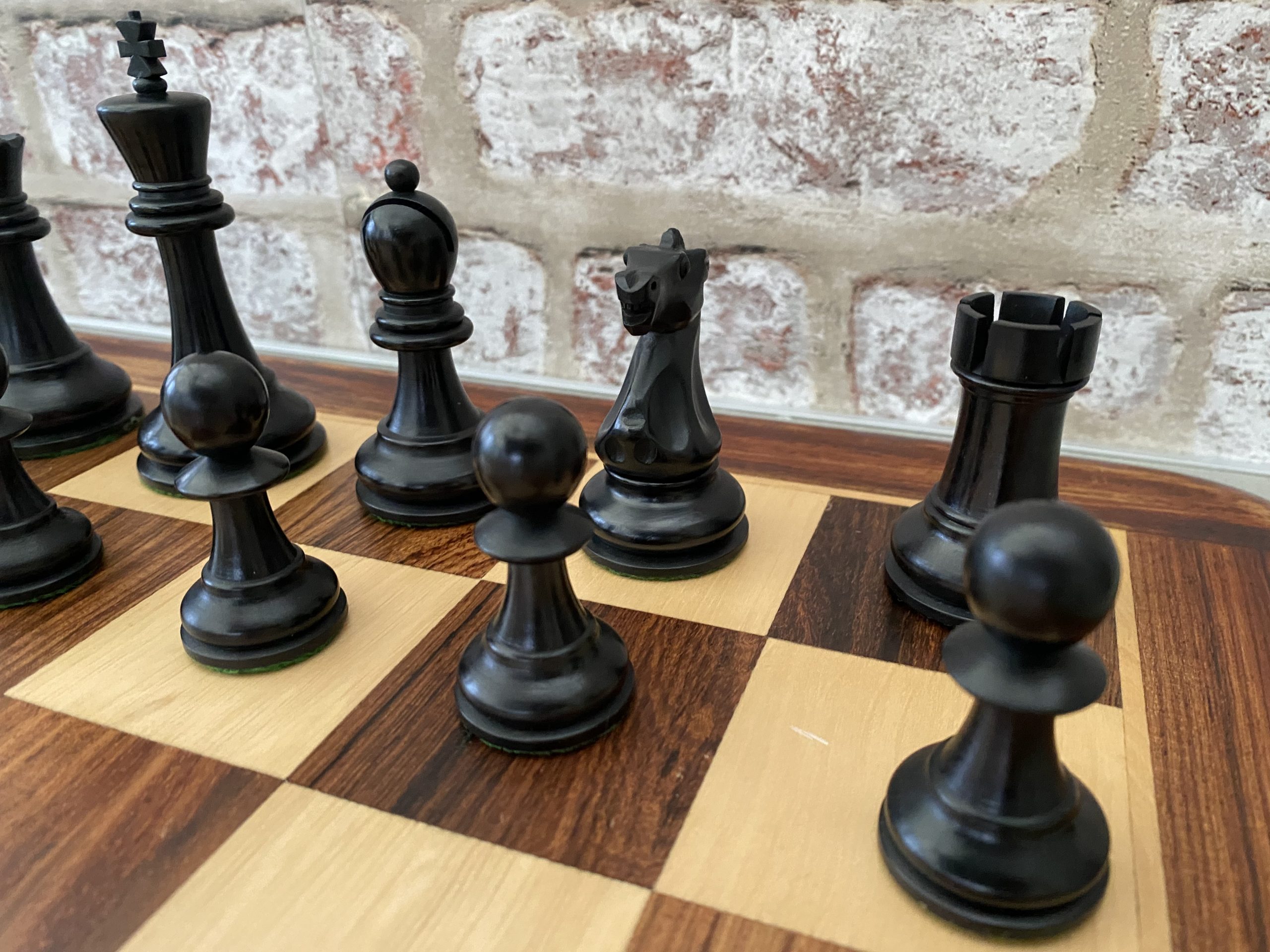 The Mayfield Ebonized Triple Weighted Chess Pieces - ChessBaron Chess Sets  USA - Call (213) 325 6540