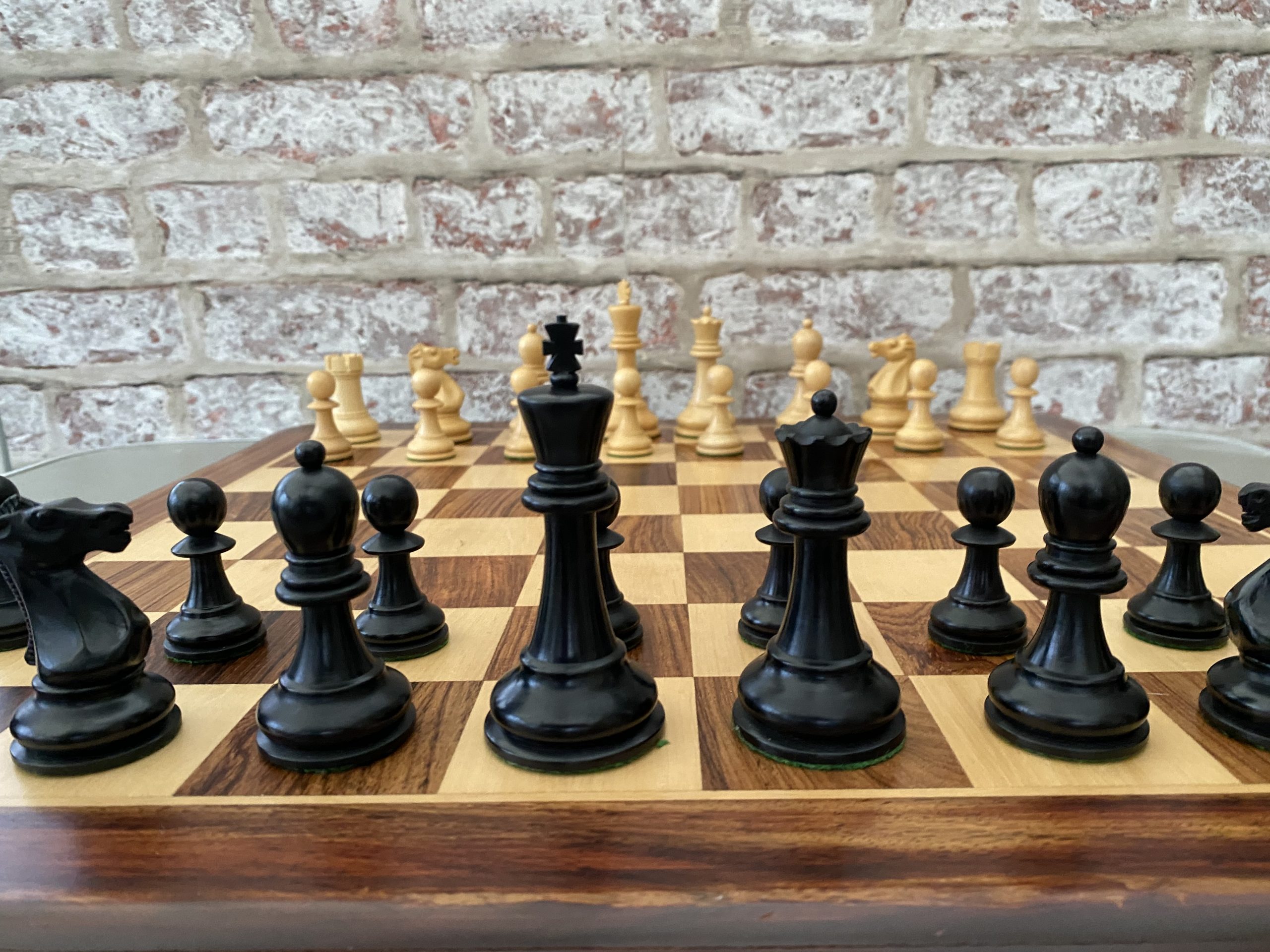 The Mayfield Ebonized Triple Weighted Chess Pieces - ChessBaron Chess Sets  USA - Call (213) 325 6540