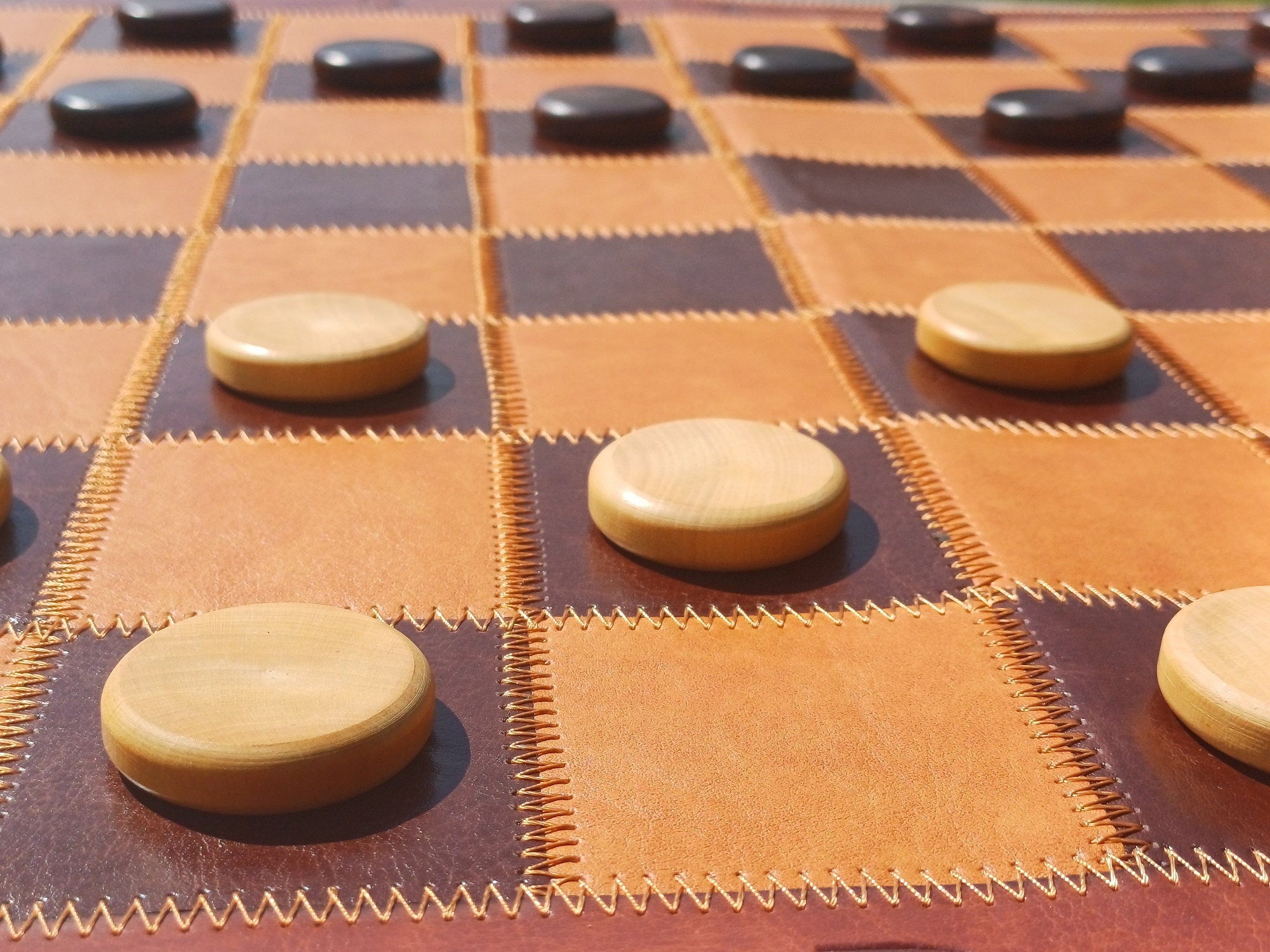 Rosewood Set of Deluxe Checkers Pieces - ChessBaron Chess