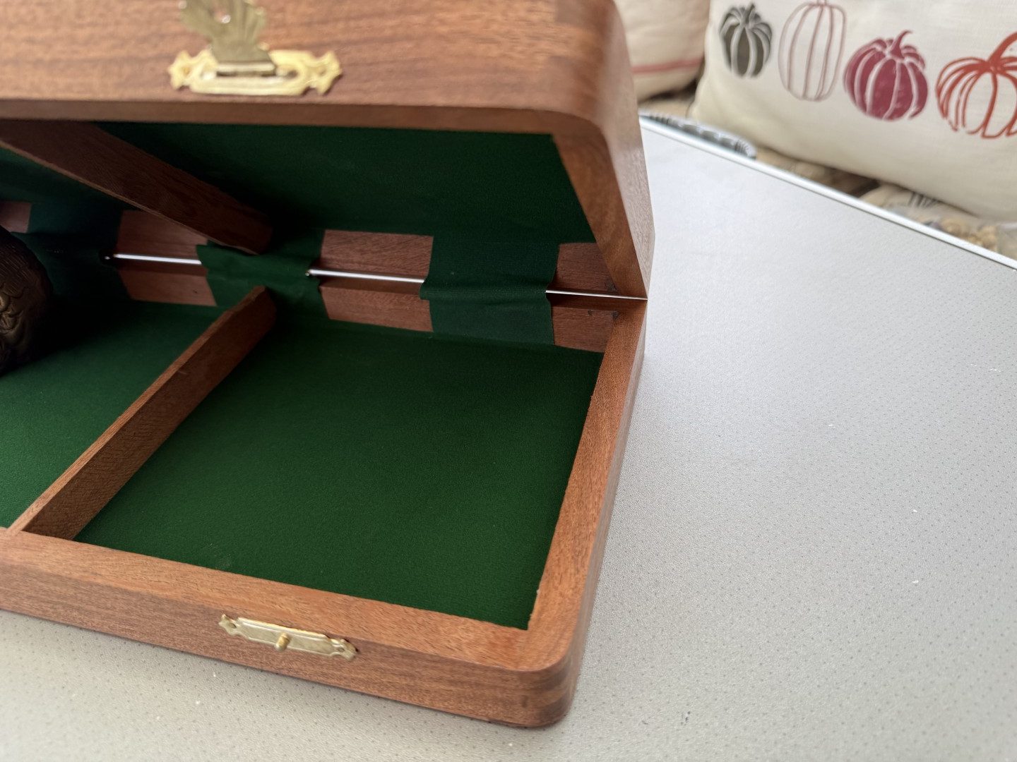 Complete Staunton Chess Set with 12" Board Case and Stone Chess Pieces - Image 3