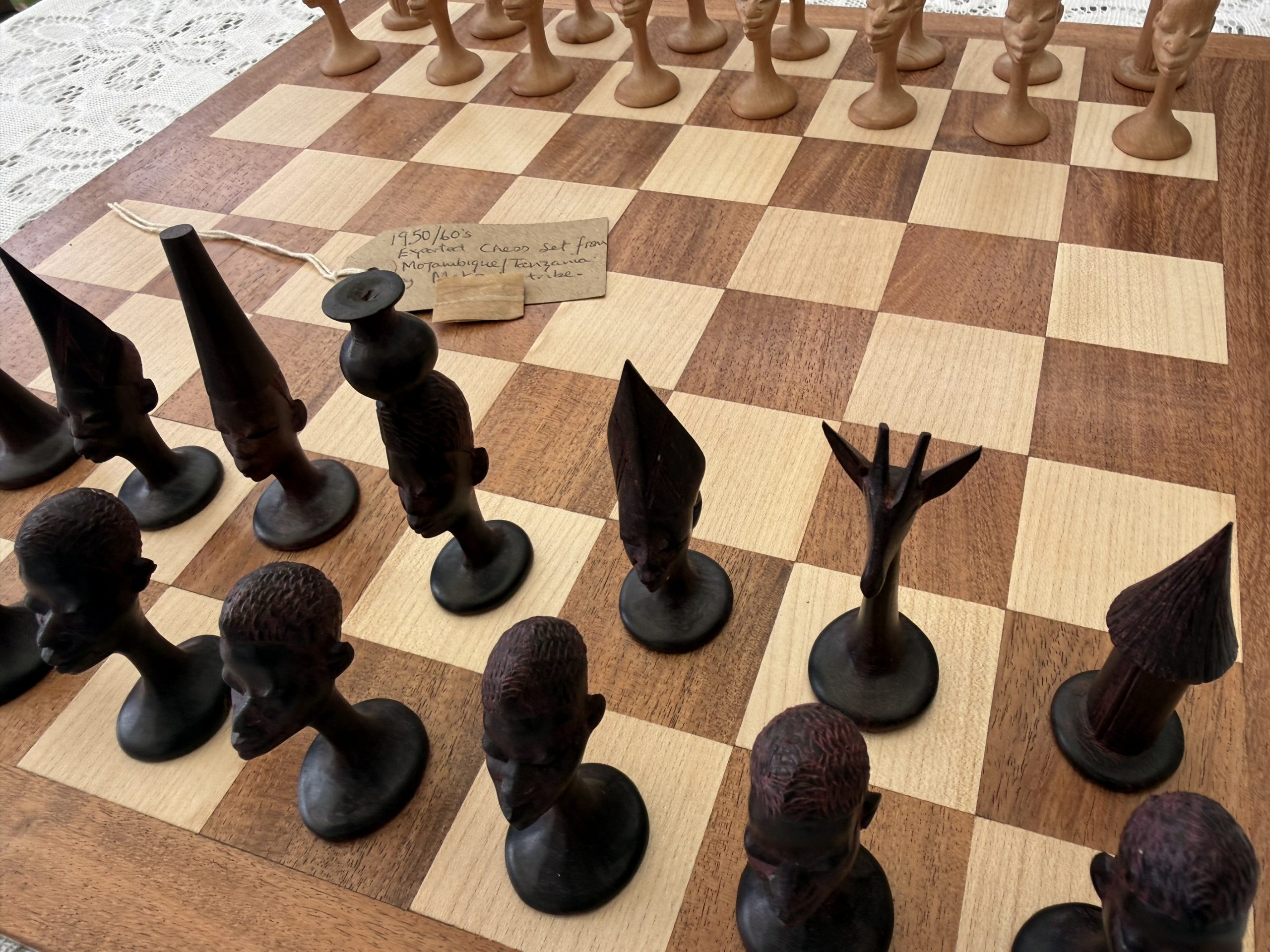 Vintage Makonde Tribal Chess Set - Hand Carved, East Africa 1950s/60s - Image 7